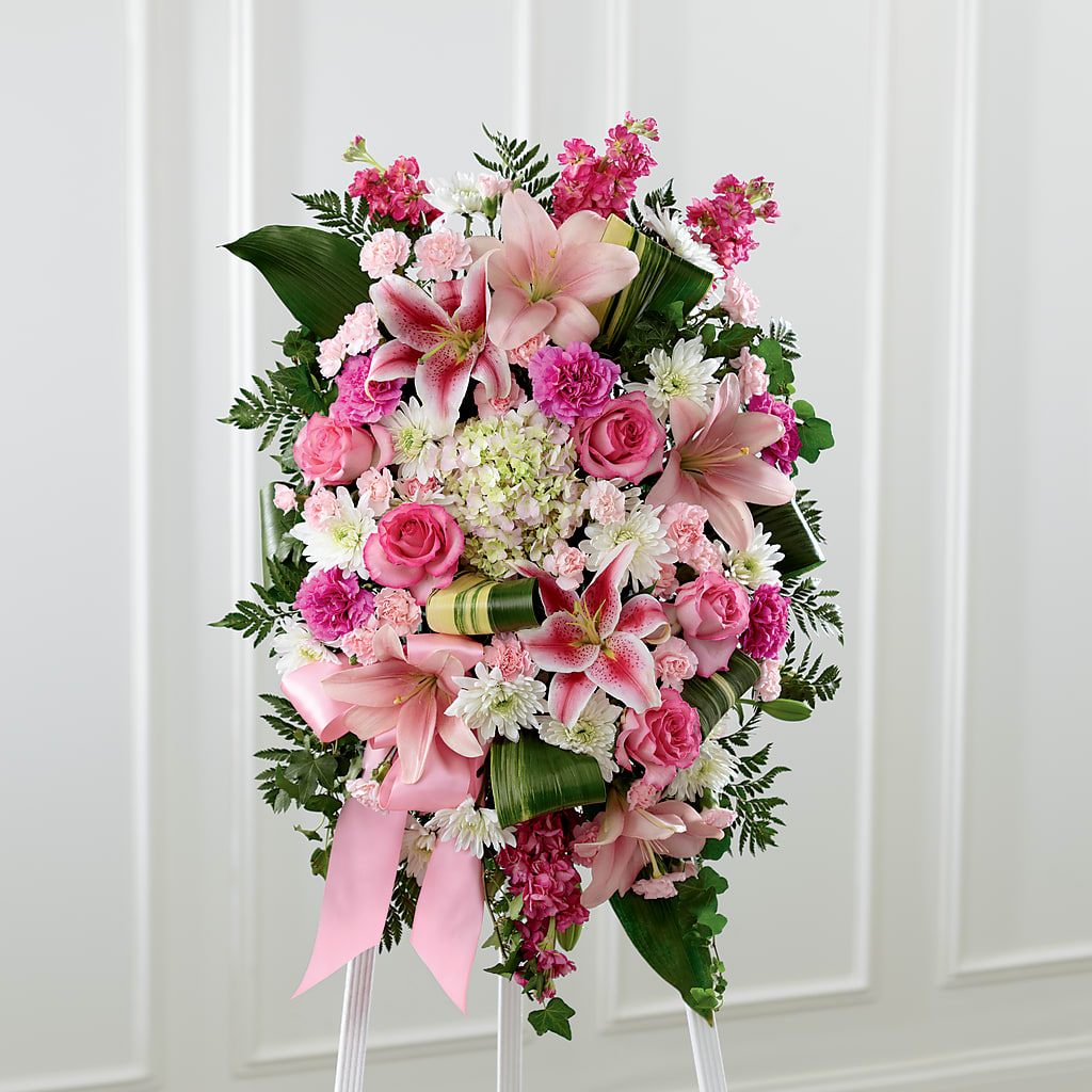 Comforting Standing Spray – RUSSELL'S FLOWER SHOP, Hamilton ON