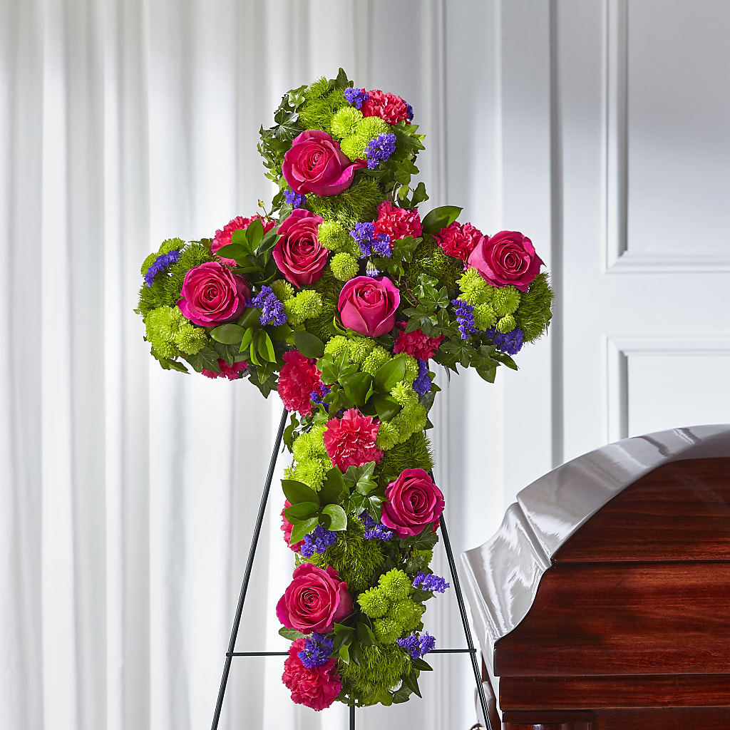 Tribute Rose Floral Cross – RUSSELL'S FLOWER SHOP, Hamilton ON