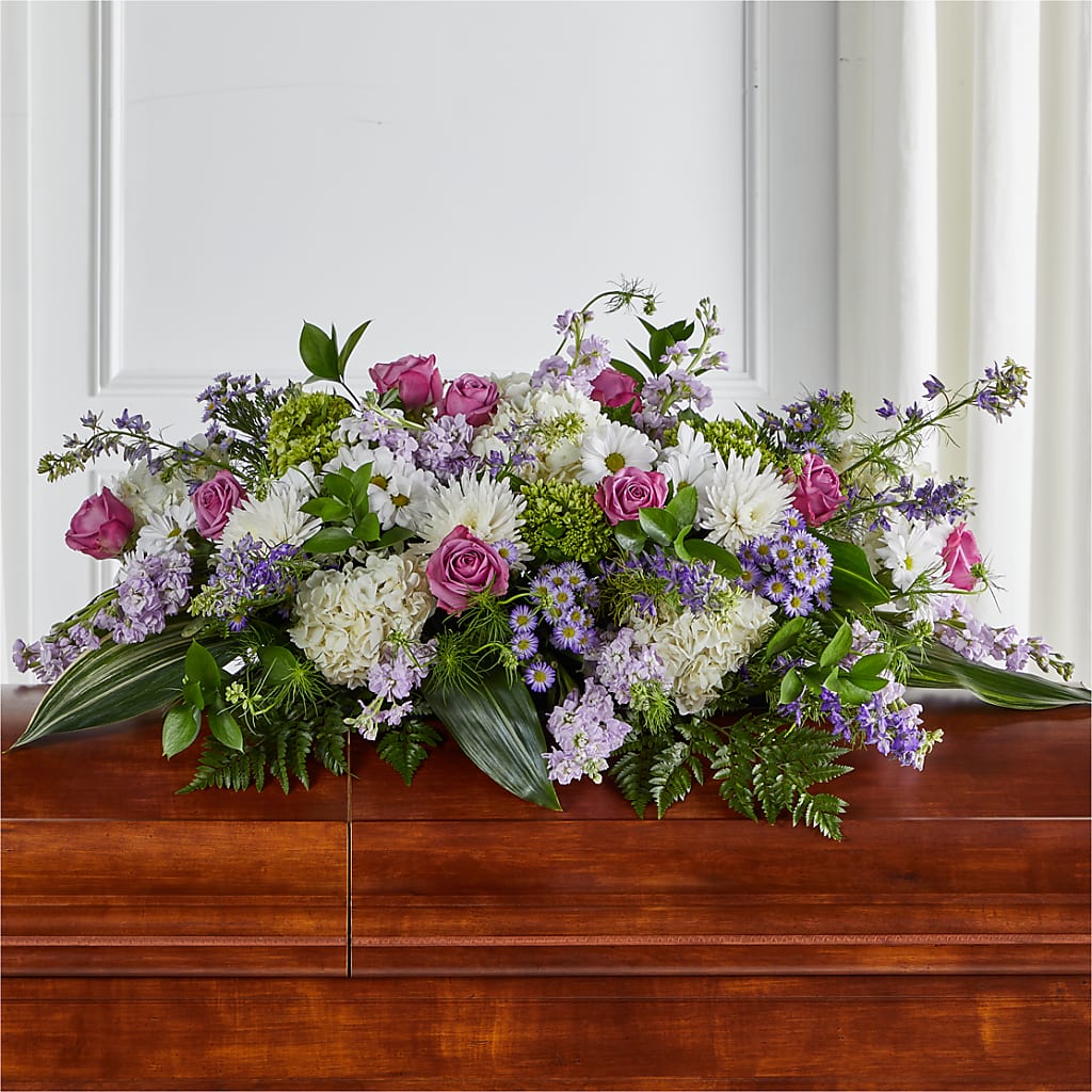 Meadows of Serenity Casket Spray – RUSSELL'S FLOWER SHOP, Hamilton ON