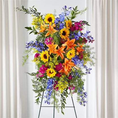 Sunlit Memories Standing Spray (Standard) – RUSSELL'S FLOWER SHOP, Hamilton ON